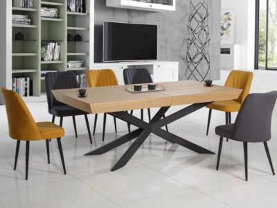 פינת אוכל מלבנית + 2 פתיחות + 6 כיסאות - ביסטרו